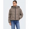 ONLY ONLCLAIR PUFFER HOOD JACKET CC OTW BEIGE