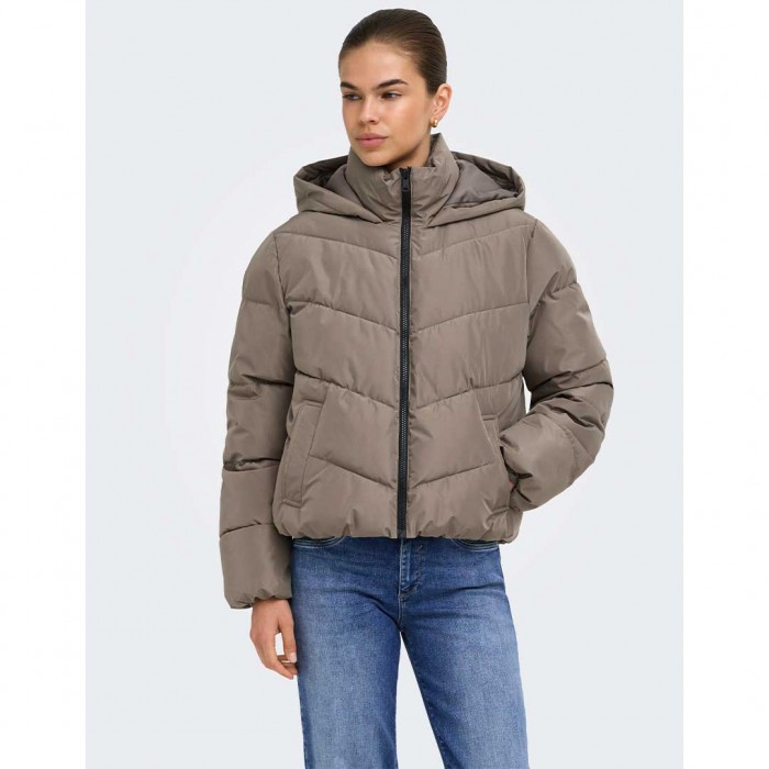 ONLY ONLCLAIR PUFFER HOOD JACKET CC OTW BEIGE