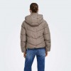 ONLY ONLCLAIR PUFFER HOOD JACKET CC OTW BEIGE