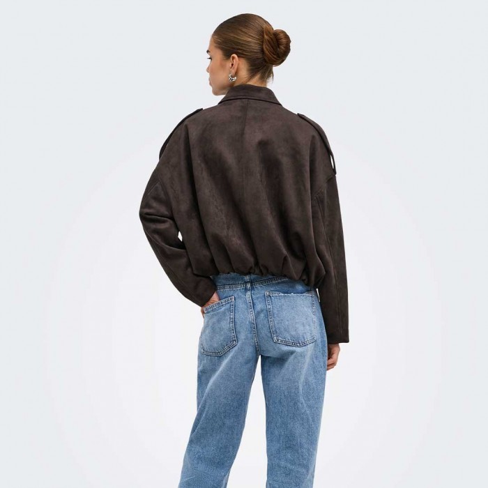 ONLY ONLMOON-STINA FAUX SUEDE BOMBER PNT NOOS BROWN