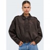 ONLY ONLMOON-STINA FAUX SUEDE BOMBER PNT NOOS BROWN