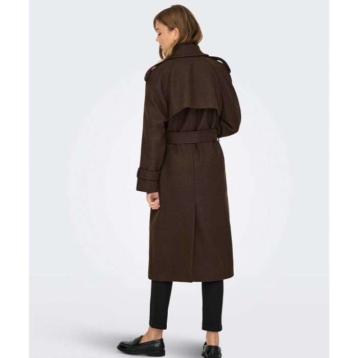 ONLY ONLDEAR-TRILLION LONG BELT COAT PNT NOOS DARK BROWN