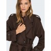 ONLY ONLDEAR-TRILLION LONG BELT COAT PNT NOOS DARK BROWN