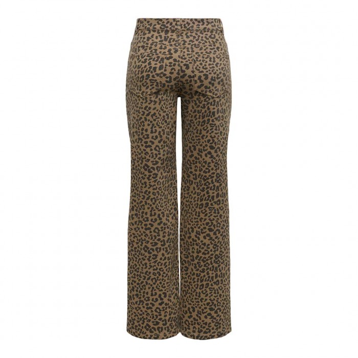 ONLY ONLMADISON HW WIDE ANIMAL PANT PNT BEIGE