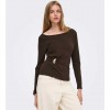 ONLY ONLELENA L/S BOATNECK METAL TOP JRS NOOS BROWN