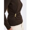ONLY ONLELENA L/S BOATNECK METAL TOP JRS NOOS BROWN