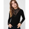 ONLY ONLTILDE L/S HIGH NECK LACE TOP JRS NOOS BLACK