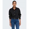 ONLY ONLKIRI BUTTON DETAIL LS SHIRT FR WVN BLACK