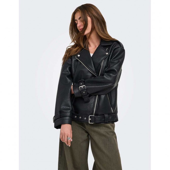 ONLY ONLSOFT FAUX LEATHER OVS. BIKER CC OTW BLACK