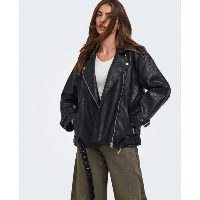 ONLY ONLSOFT FAUX LEATHER OVS. BIKER CC OTW BLACK