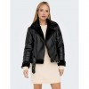 ONLY ONLAGNETE FAUXLEATHER BONDED BIKER OTW BLACK
