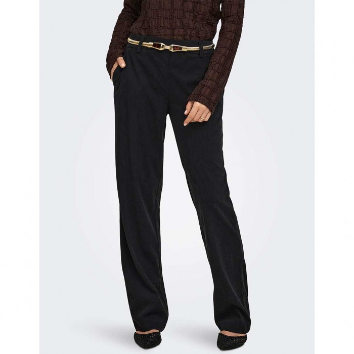 ONLY  ONLPOPTRASH-LIAS MW STRAIGHT PANT PNT BF BLACK