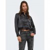 ONLY ONLINDONA L/S SATIN LACE SHIRT WVN BLACK