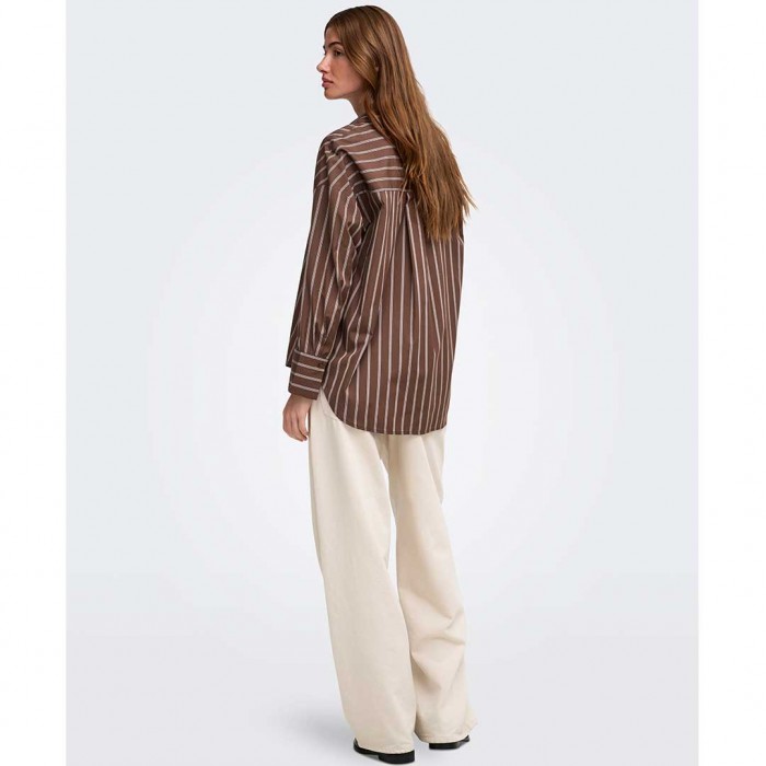 ONLY ONLOREGON ALVA LS REG SHIRT NOOS WVN BROWN