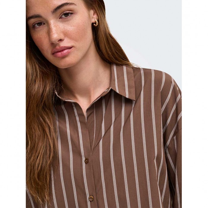 ONLY ONLOREGON ALVA LS REG SHIRT NOOS WVN BROWN