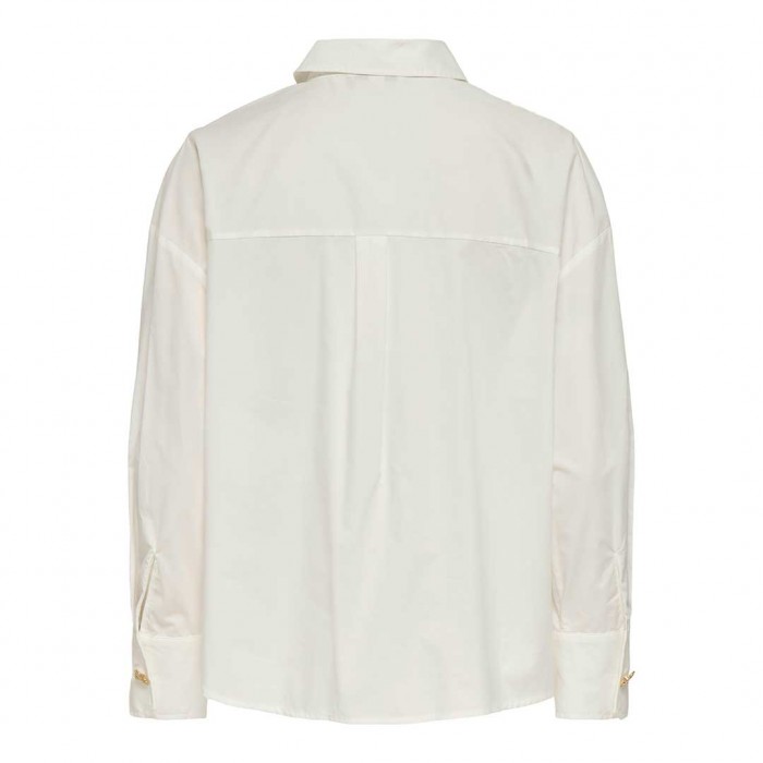 ONLY ONLKIRI BUTTON DETAIL LS SHIRT FR WVN WHITE