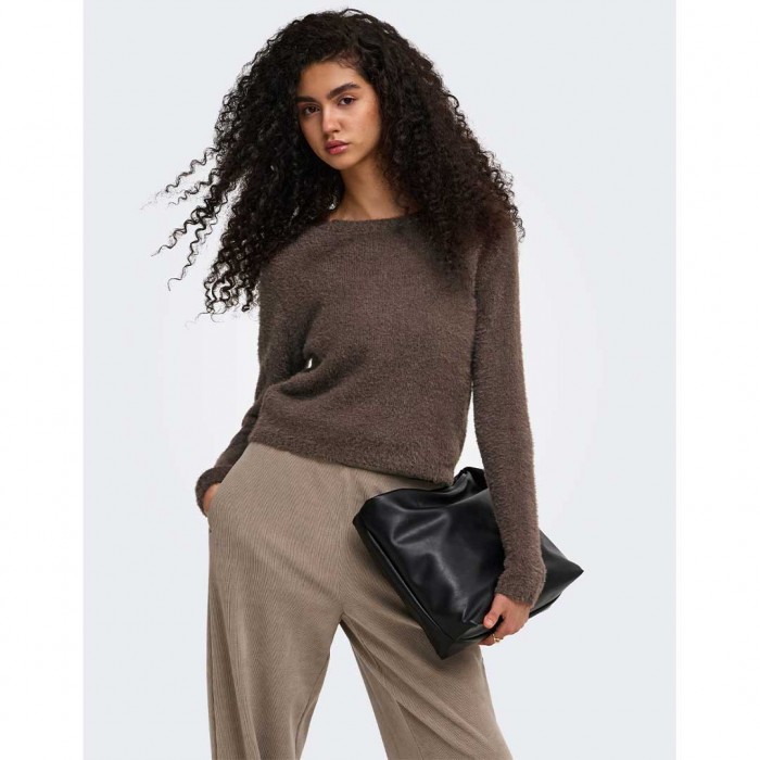ONLY ONLKERRY PIUMO LS O-NECK CC KNT BROWN