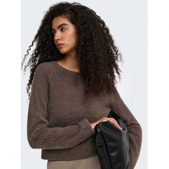 ONLY ONLKERRY PIUMO LS O-NECK CC KNT BROWN