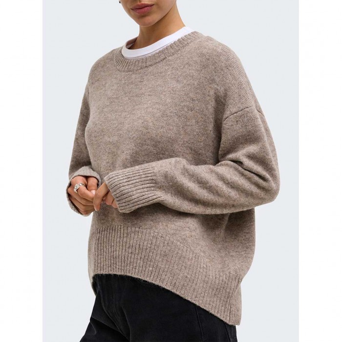 ONLY ONLALIVIA LS HIGH-LOW O-NECK NOOS KNT BEIGE