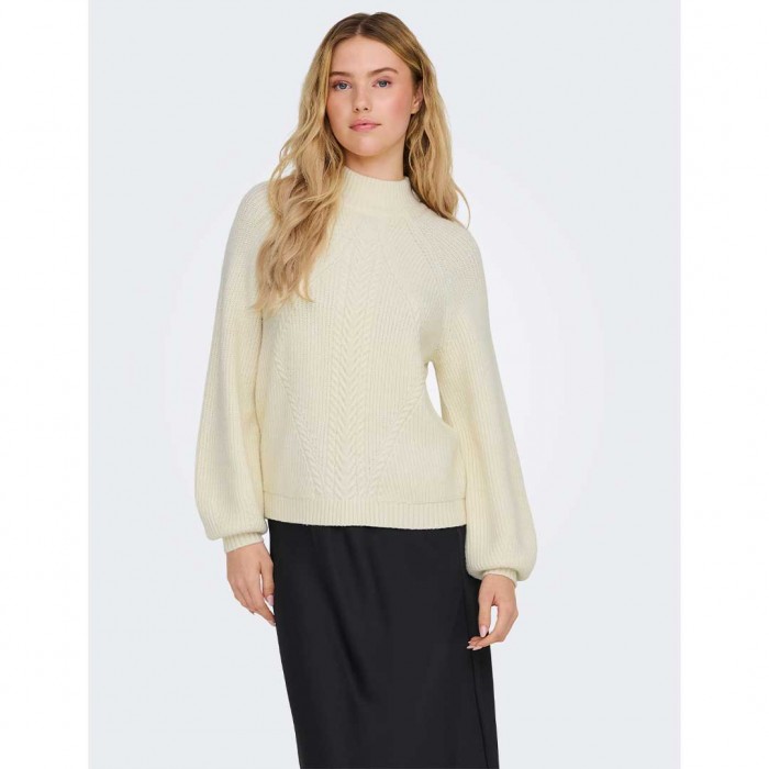 ONLY ONLKATIA LS DETAIL HIGHNECK NOOS KNT ECRU