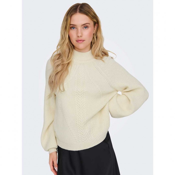 ONLY ONLKATIA LS DETAIL HIGHNECK NOOS KNT ECRU