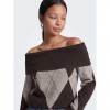 ONLY ONLALIVIA LS OFF SHOULDER KNT BROWN