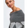 ONLY ONLALIVIA LS OFF SHOULDER KNT GRAY