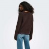 ONLY ONLCLOVER LS LACE V-NECK REVERSIBLE KNT BROWN