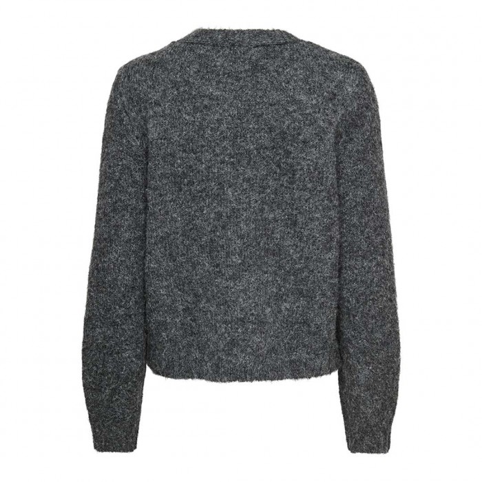 ONLY ONLZAGGIE LS BUTTON V-NECK CARDI KNT DARK GRAY