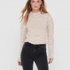 PUFF SLEEVE KNITTED PULLOVER ONLY γυναικειο εκρου