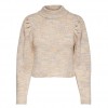 PUFF SLEEVE KNITTED PULLOVER ONLY γυναικειο εκρου