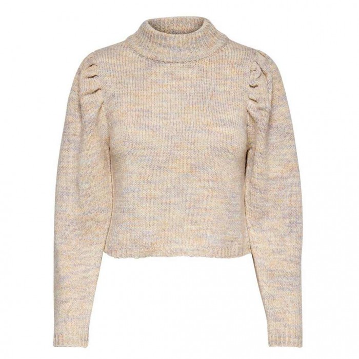 PUFF SLEEVE KNITTED PULLOVER ONLY γυναικειο εκρου