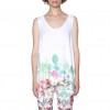 Desigual white Clara vest with colored print WHITE