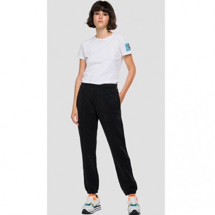 REPLAY LOOSE FIT REPLAY JOGGER PANTS WITH LUREX BLACK