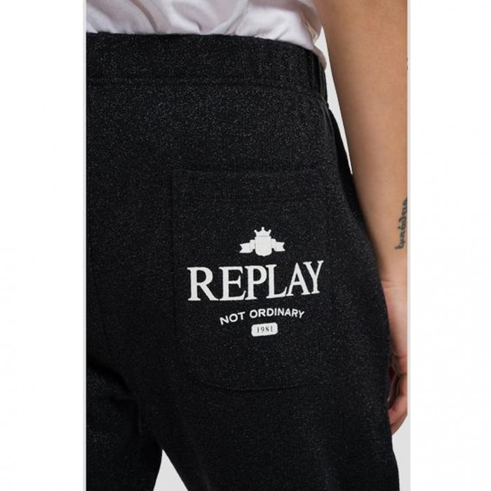 REPLAY LOOSE FIT REPLAY JOGGER PANTS WITH LUREX BLACK