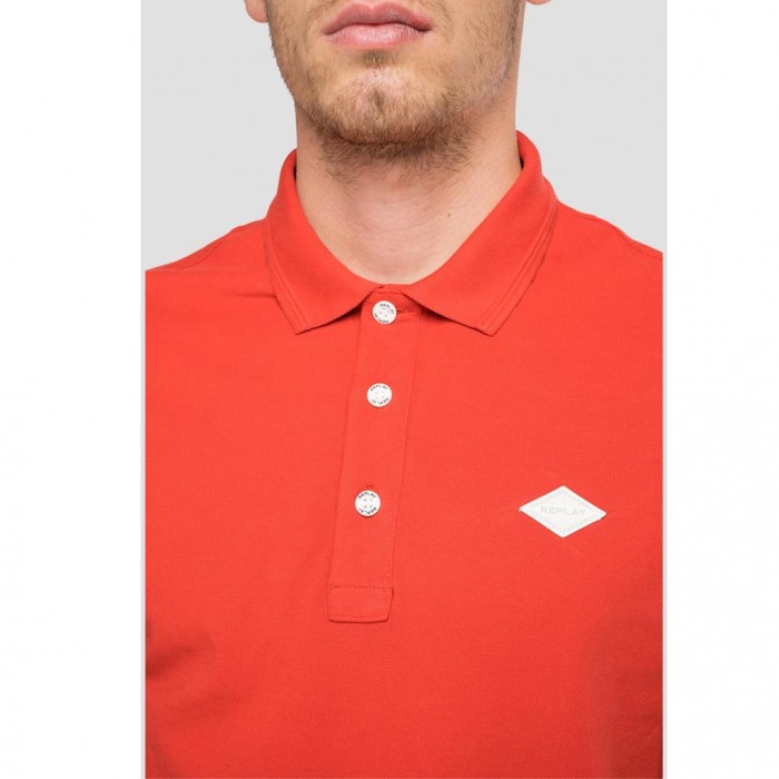 REPLAY COTTON POLO SHIRT RED