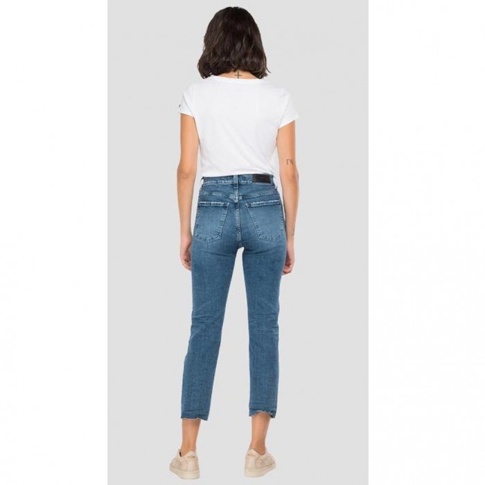 REPLAY 573 CLOUDS CROP HIGH WAIST FIT MAIJKE JEANS