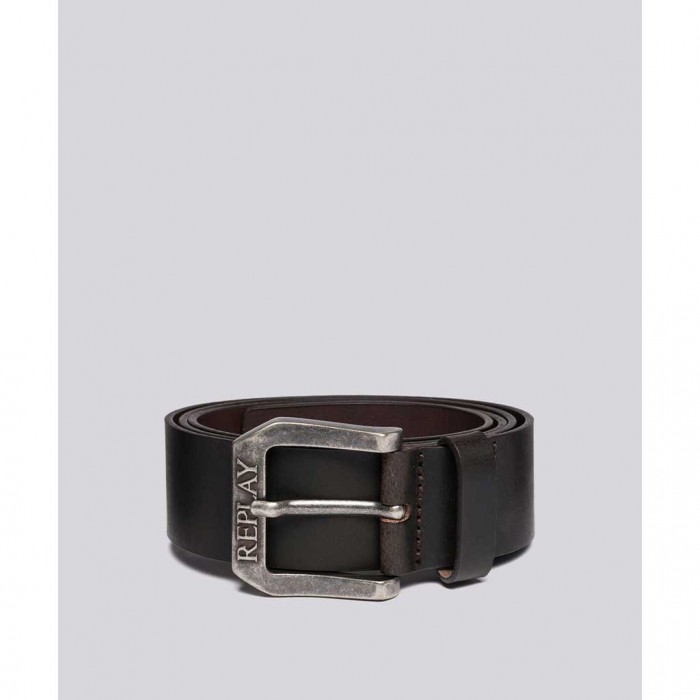 REPLAY MENS LEATHER BELT BROWN