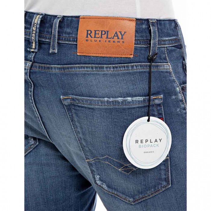 REPLAY MENS JEAN SHORTS BLUE