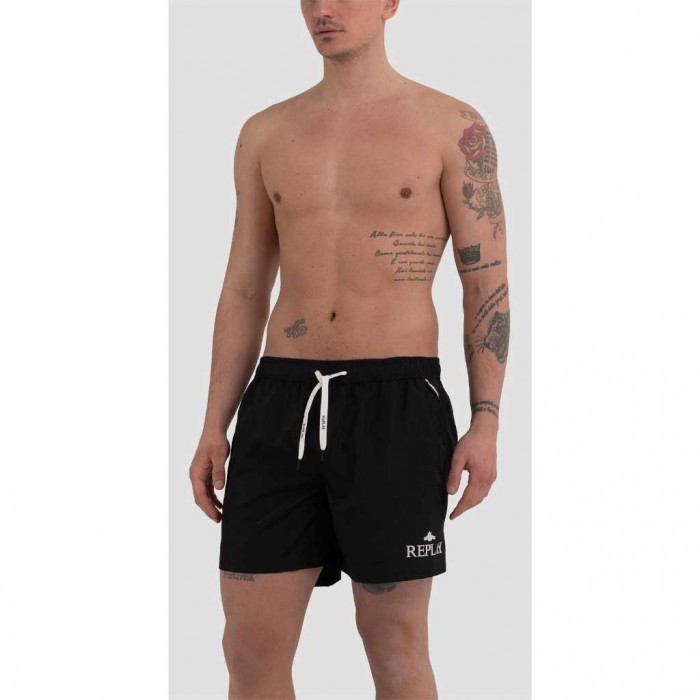 REPLAY SWIMMING TRUNKS WITH ARCHIVE LOGO BLACK