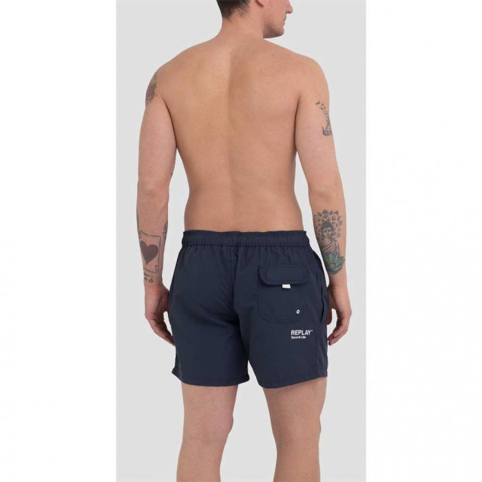 REPLAY SECOND LIFE SWIMMING TRUNKS IN RECYCLED POLY BLUE
