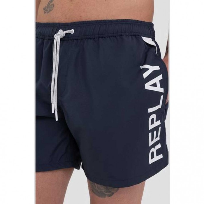 REPLAY SECOND LIFE SWIMMING TRUNKS IN RECYCLED POLY BLUE