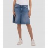 REPLAY ROSE LABEL STRAIGHT FIT DENIM BERMUDA SHORTS WITH SLITS BLUE