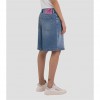 REPLAY ROSE LABEL STRAIGHT FIT DENIM BERMUDA SHORTS WITH SLITS BLUE