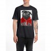 REPLAY T-SHIRT WITH PUG PRINT BLACK