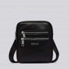 REPLAY CROSSBODY BAG WITH HAMMERED EFFECT BLACK