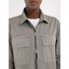 REPLAY FULL ZIPPER SHIRT IN TWILL GREY