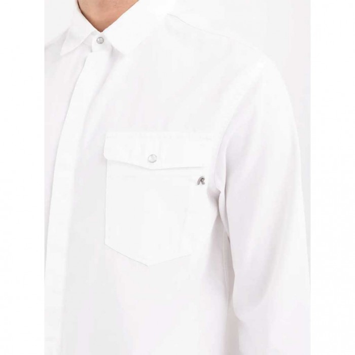 REPLAY REGULAR FIT SHIRT IN WHITE DENIM WHITE