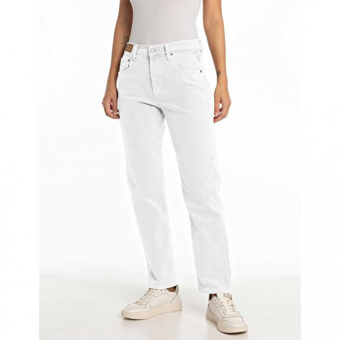 REPLAY WOMAN JEAN STRAIGHT FIT WHITE