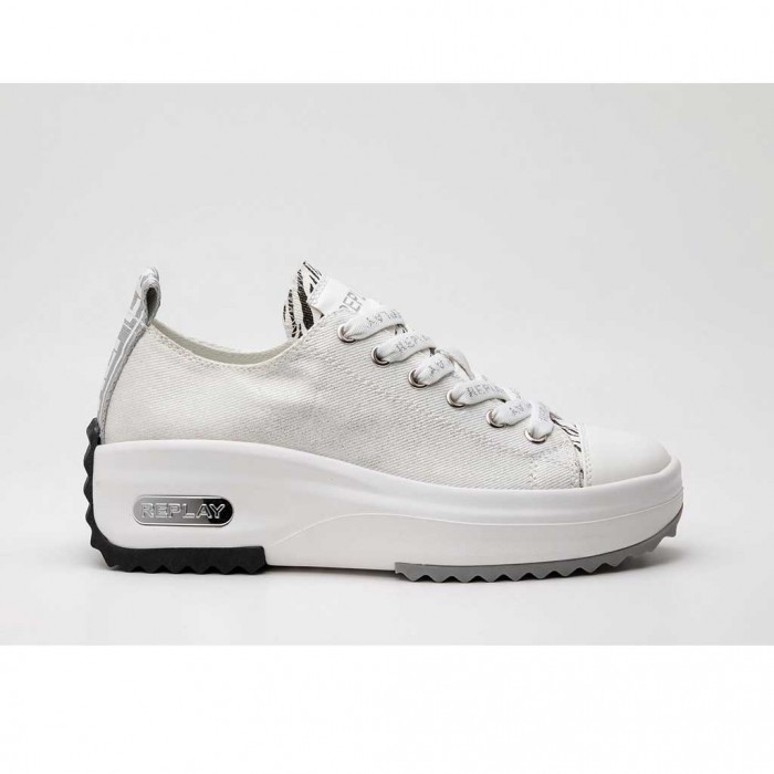 REPLAY WOMAN SHOES ALL STAR WHITE/SILVER